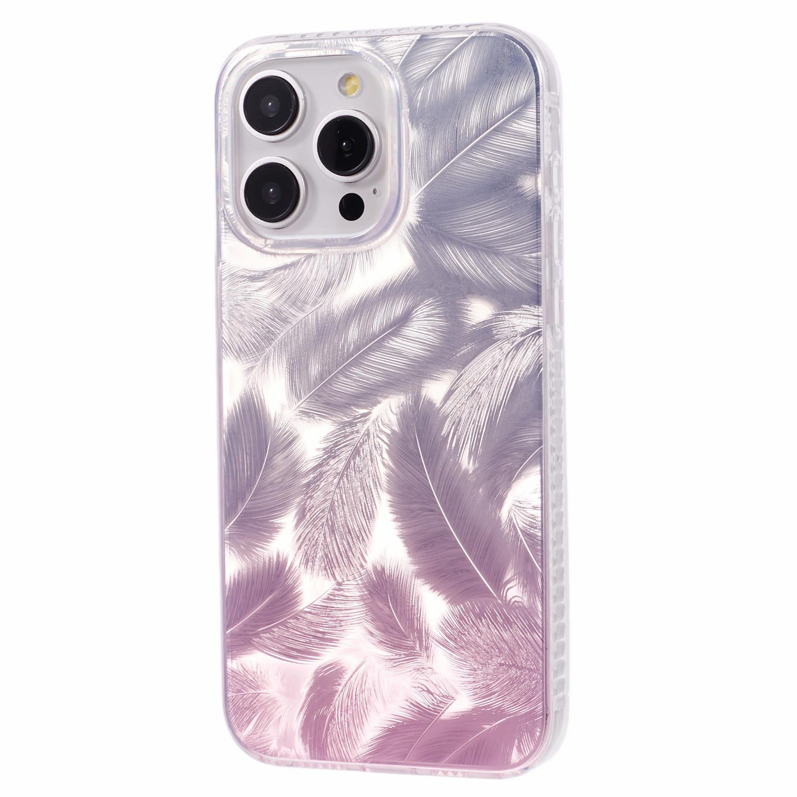 MP Series For iPhone 14 Pro IMD Feathers Case TPU+Acrylic Anti-Drop Phone Cover MP Series For iPhone 14 Pro IMD Feathers Case TPU+Acrylic Anti-Drop Phone Cover
